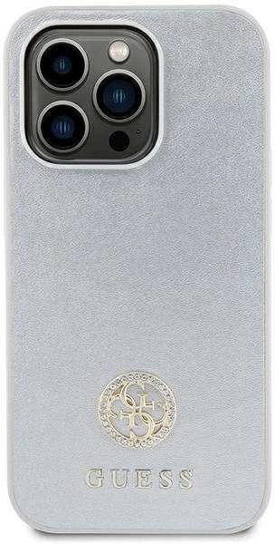 Guess dėklas, skirtas iPhone 15 Plus 6,7 GUHCP15MPS4DGPS sidabrinis HC PU 4G Metal Logo Strass