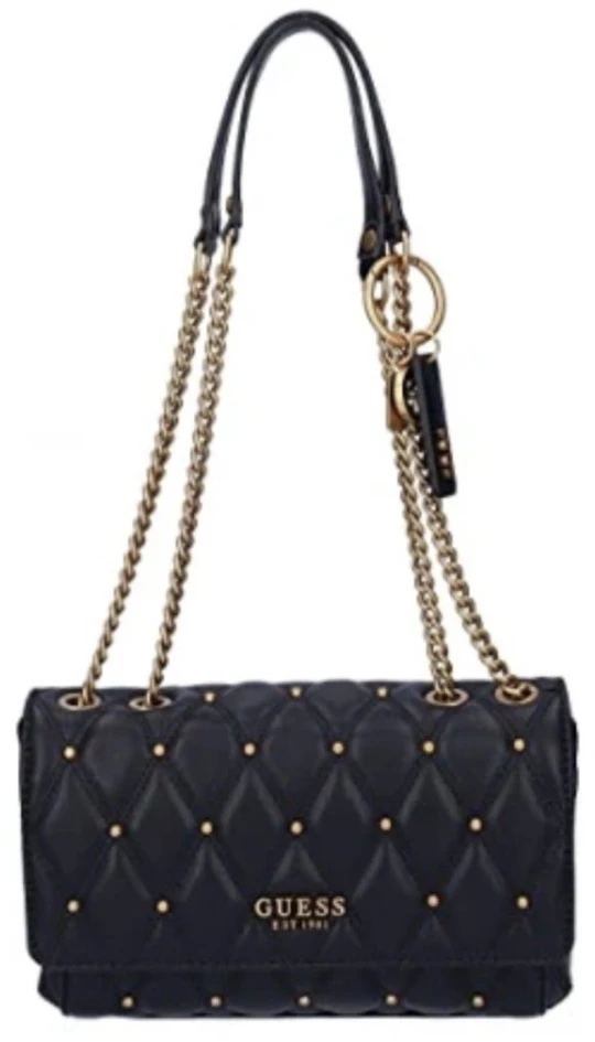 Guess, Triana, Tekstilinė rankinė per petį, Juodas, HWQS8553210BLA, 26 x 16 x 9 cm, Moterims