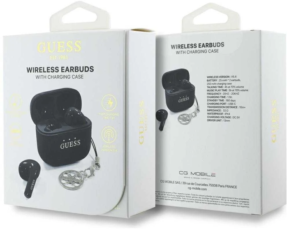 Guess juodos belaidės ausinės su pakuote