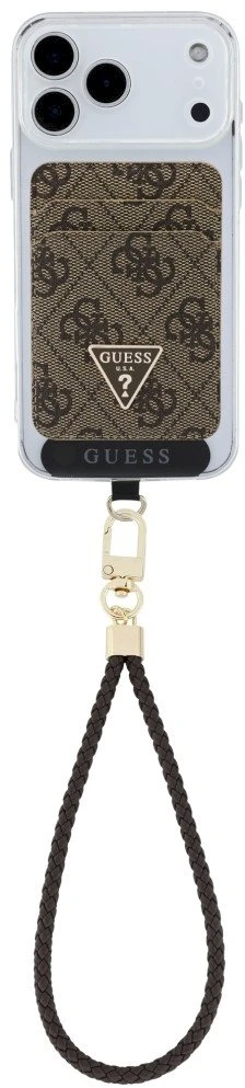 „Guess“ piniginės ir rankos dirželio komplektas „Guess“ trikampio formos „MagSafe“ ruda