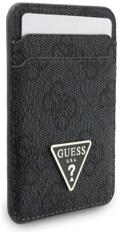 Guess wallet + hand strap set Guess triangle MagSafe juodos spalvos