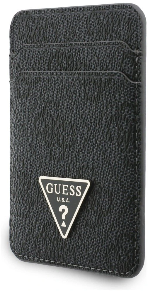 Guess wallet + hand strap set Guess triangle MagSafe juodos spalvos