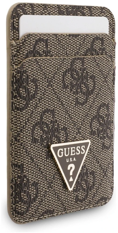 „Guess“ piniginės ir rankos dirželio komplektas „Guess“ trikampio formos „MagSafe“ ruda