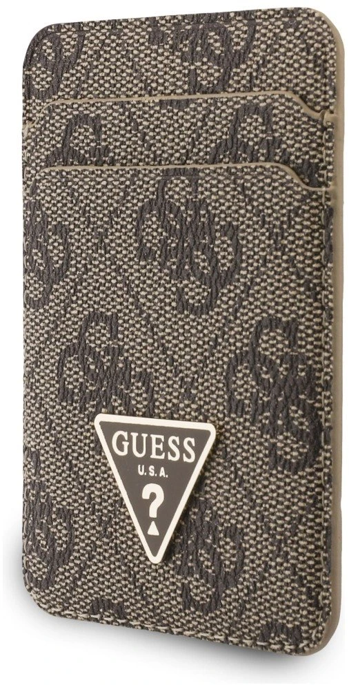 „Guess“ piniginės ir rankos dirželio komplektas „Guess“ trikampio formos „MagSafe“ ruda