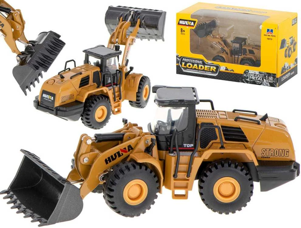H-Toys ekskavatoriaus krovininis ratinis buldozeris, metaliniai modeliai, lieti H-toys 1813, 1:60