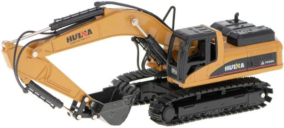 Lietimui skirtas H-toys 1710 1:50 metalinis vikšrinio krautuvo su kaušu ekskavatoriaus modelis