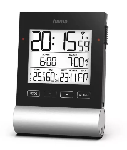 Hama DCF ALARM CLOCK "Juodas LINE" | Hama
