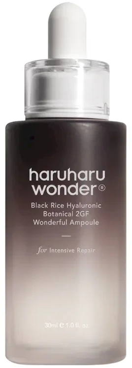 HaruHaru Wonder Juodas ryžių hialurono botaninis 2GF nuostabus ampulės odos serumas, 30 ml