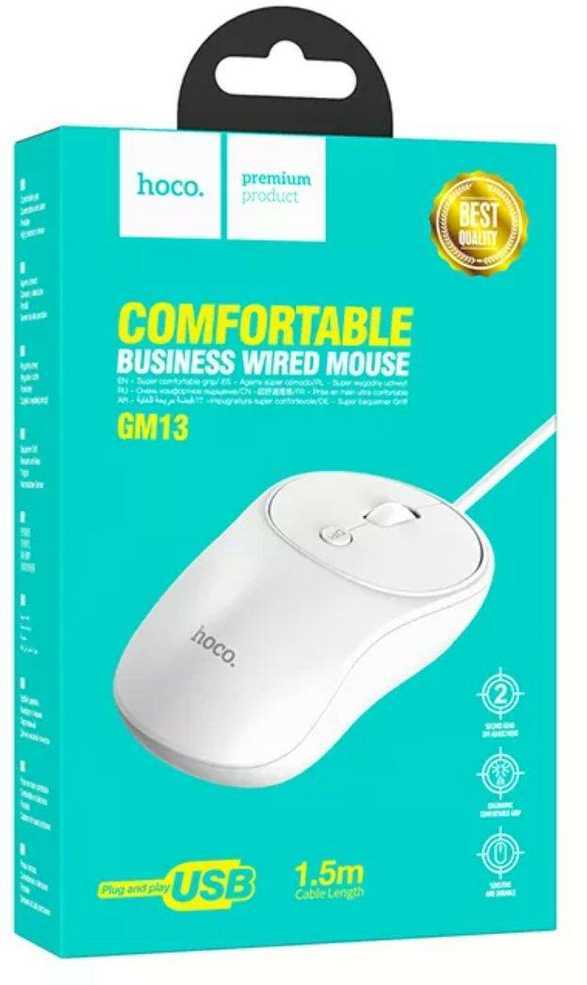 Wire pelė Hoco USB A 1600 dpi GM13 baltas