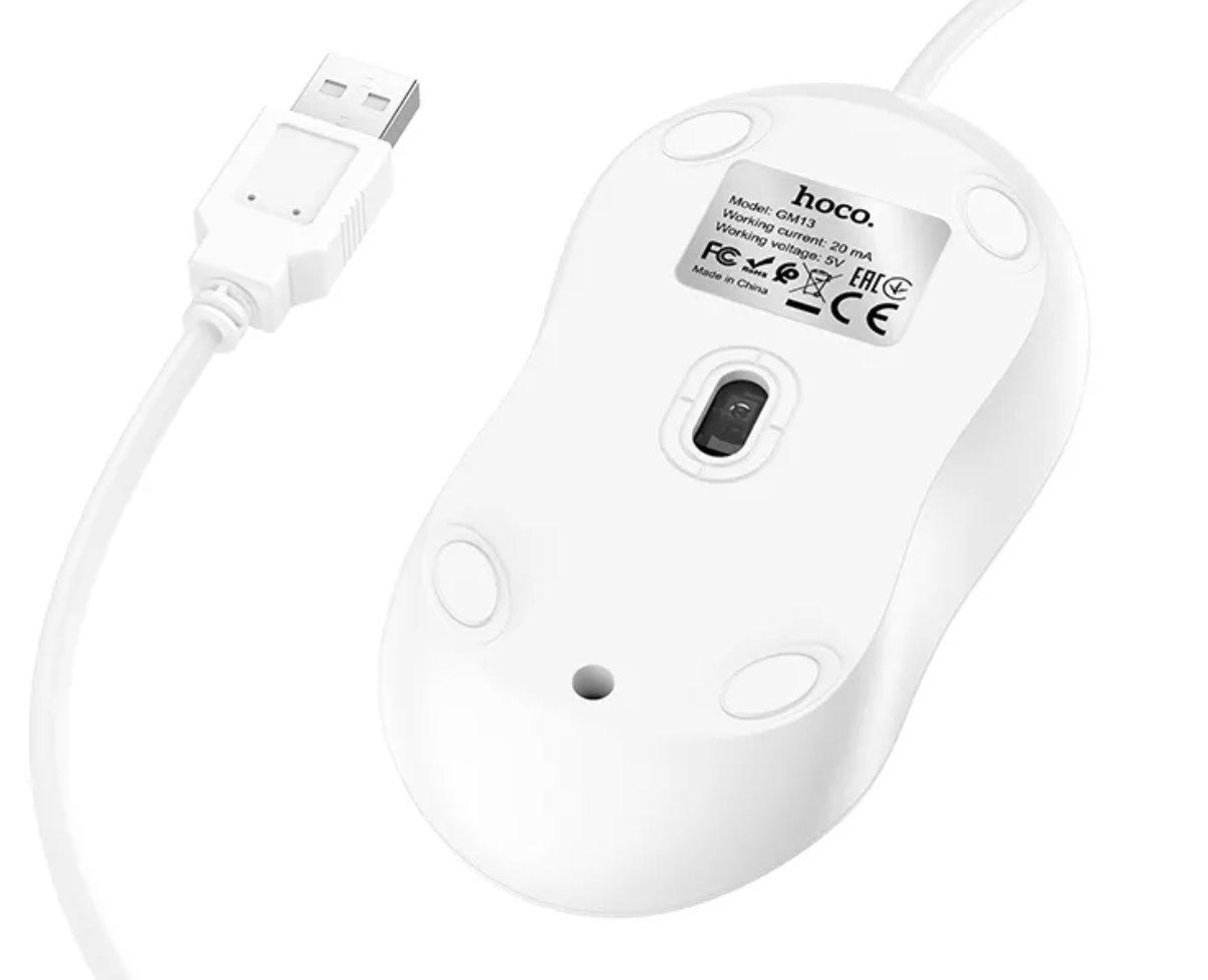 Wire pelė Hoco USB A 1600 dpi GM13 baltas