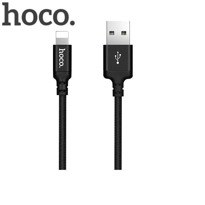 USB A tipo į „Lightning“ tipo laidas Hoco, 1 m x 14, juodas