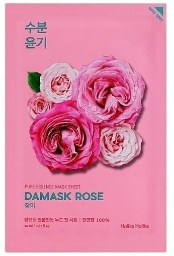 Holika Holika Pure Essence Mask Sheet - Damask Rose lakštinė veido kaukė su rožių aliejumi, 20 ml