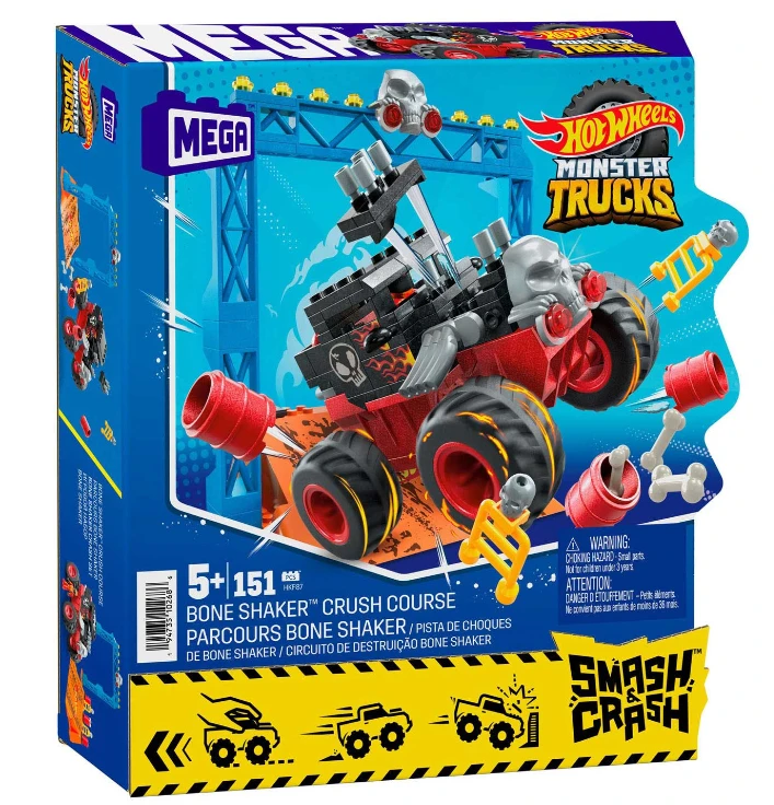 Mattel Hot Wheels Monster truck kaskadininkų kaladėlės 151ele automobilis + rampa ZA5996