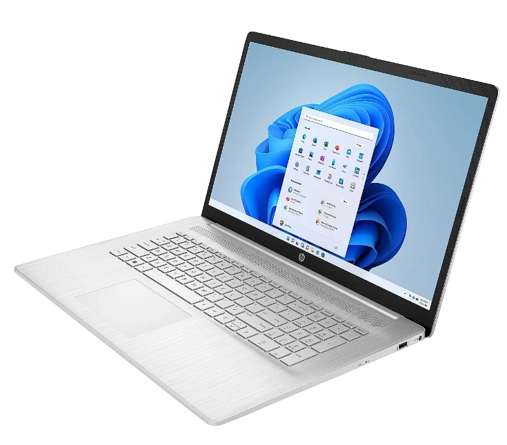 Hewlett Packard (HP) HP Nešiojamas kompiuteris 17-cp2007ny - Ryzen-5 7520U, 17.3" FHD AG IPS 250nits, 8GB, 512GB SSD, US klaviatūra su pašvietimu, Natural Sidabrinis, Win 11 Home, 1 metai