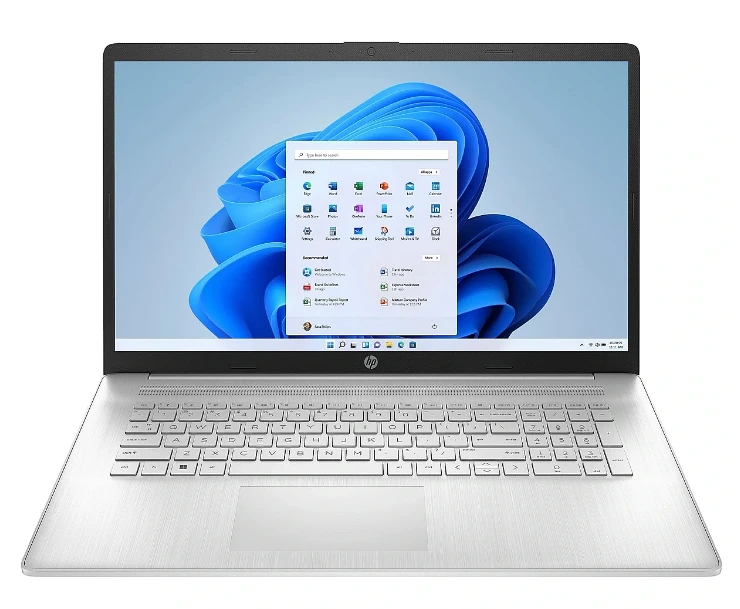 Hewlett Packard (HP) HP Nešiojamas kompiuteris 17-cp2007ny - Ryzen-5 7520U, 17.3" FHD AG IPS 250nits, 8GB, 512GB SSD, US klaviatūra su pašvietimu, Natural Sidabrinis, Win 11 Home, 1 metai