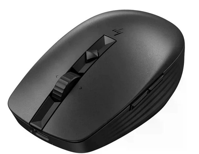 Hewlett Packard (HP) HP 635 belaidė pelė – daugiafunkcinė, dviejų režimų, programuojama, 4 krypčių slinkties, daugiapaviršė – juoda
