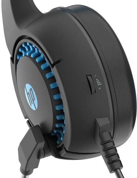 HP DHE-8011, ausinės su mikrofonu, garsumo valdymas, juoda, 2.0, podświetlona, 3.5 mm jack + USB