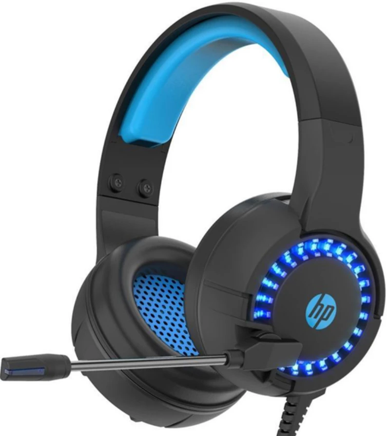 HP DHE-8011, ausinės su mikrofonu, garsumo valdymas, juoda, 2.0, podświetlona, 3.5 mm jack + USB
