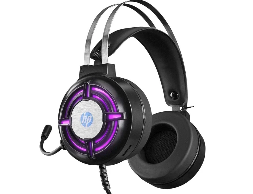 HP H120 ausinės su violetiniu LED apšvietimu