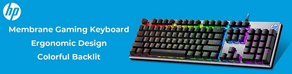 Klaviatūra HP K500Y/F USB Membrane Klaviatūra žaidimams RGB / ENG