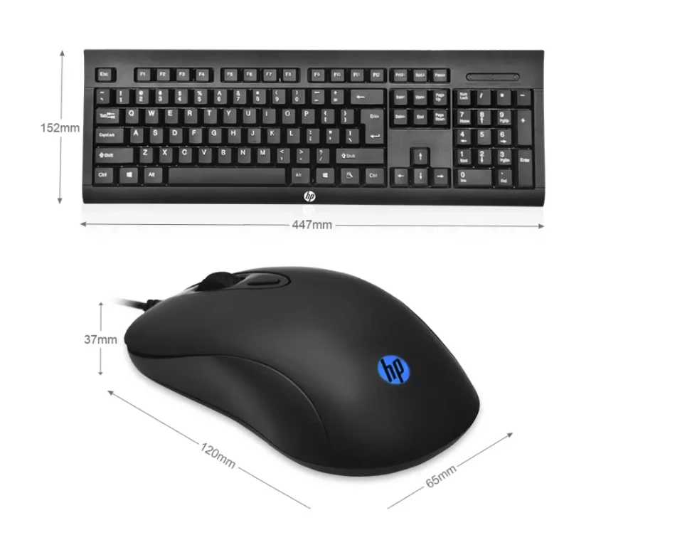 HP KM100 Klaviatūra ir pelė USB / ENG / 1600DPI