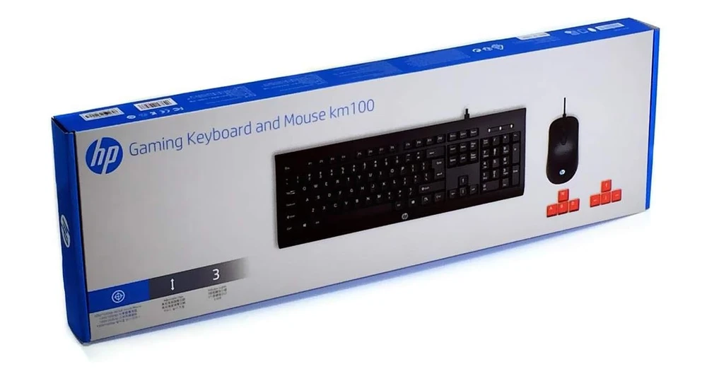 HP KM100 Klaviatūra ir pelė USB / ENG / 1600DPI