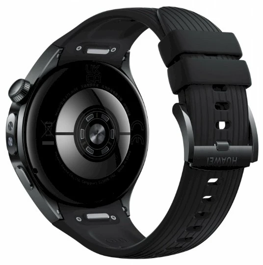 Išmanusis laikrodis Huawei Watch 5 (46mm), Juodos spalvos nerūdijančio plieno korpusas su juodos spalvos fluoroelastomero dirželiu
