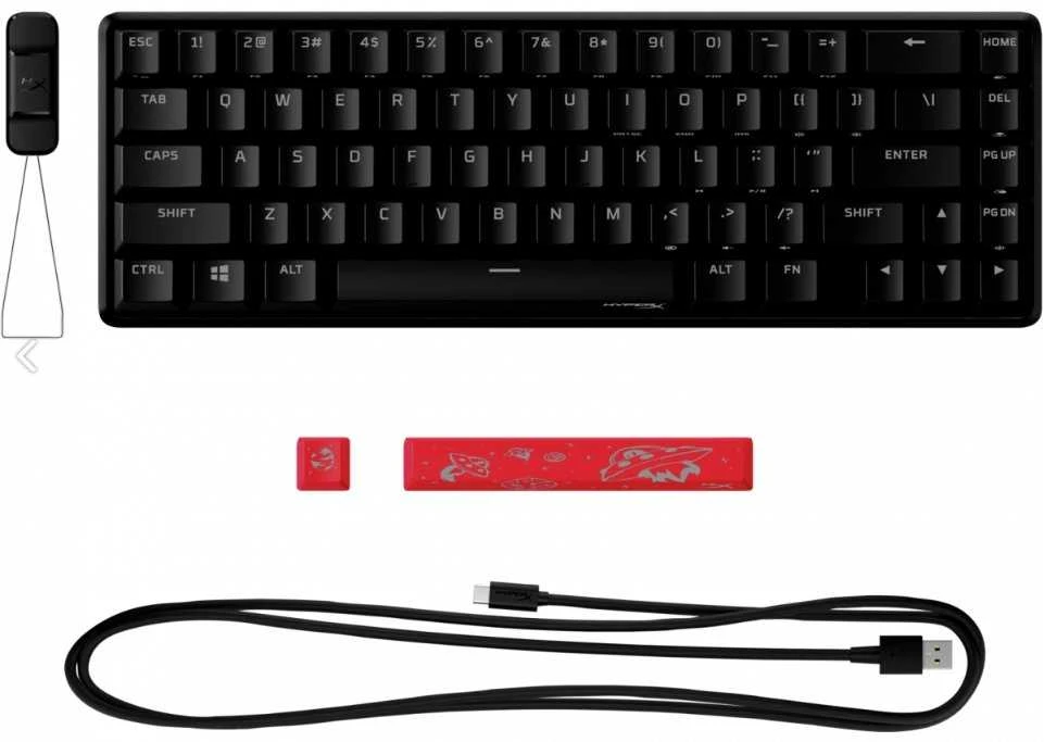 Mechaninė žaidimų klaviatūra HyperX Alloy Origins 65, US išdėstymas, HX Aqua Red Switch