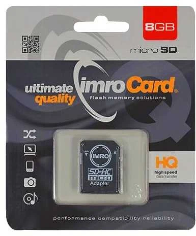 IMRO atminties kortelė Micro SD 8GB su adapteriu SD