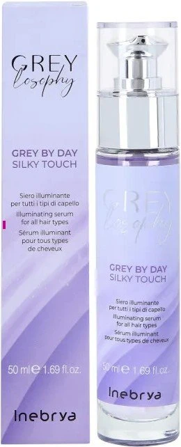 Inebrya GreyLosophy Pilkas By Day Silky Touch Serum šviesinantis serumas visų tipų plaukams, 50 ml