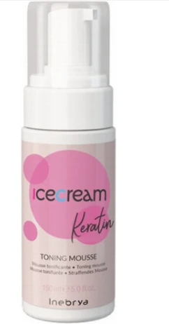 Inebrya Ice Kreminis Keratin Toning Mousse tonuojančios plaukų putos su remineralizuojančiu poveikiu, 150 ml