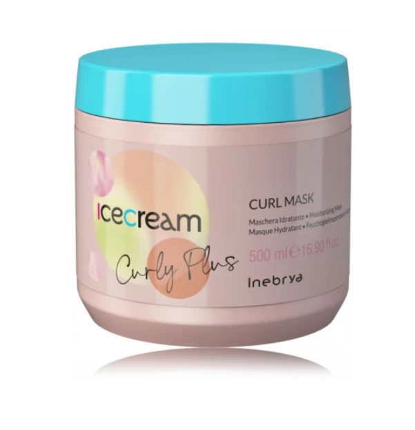 Inebrya Ice Kreminis Skirtas garbanotiems plaukams Plus - produktų asortimentas gražiems ir sveikiems garbanotiems plaukams, 500 ml