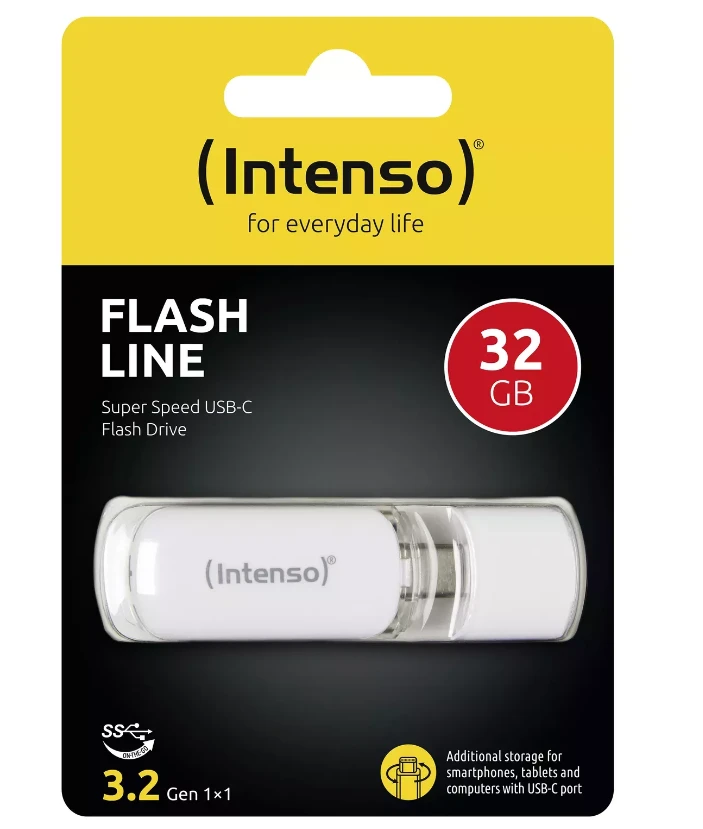 Intenso „Intense FLASH LINE“ 32 GB, USB atmintinė – plokščia, USB-C 3.2 Gen 1
