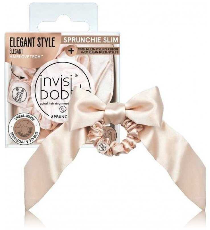 Gumytė plaukams Invisibobble Sprunchie Slim Ballerina Ribbon, 1 vnt.