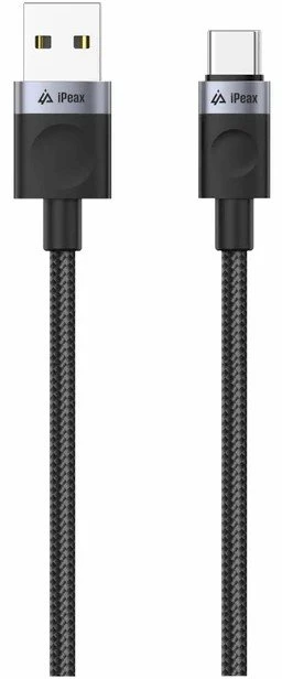 iPEAX USB-A į USB-C audinio kabelis, 1 m, USB 2.0, juodas