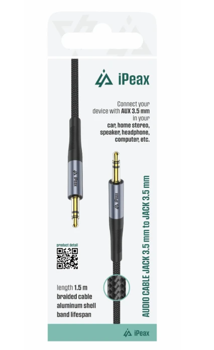 iPEAX Adapteris 3.5mm JACK / 1.5m