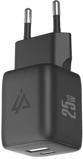 iPEAX GaN sieninis įkroviklis 25 W (USB-C + USB-A), Juodas