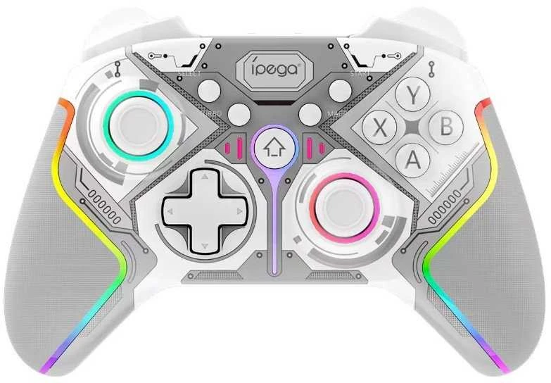 „iPega 9666BH“ „Bluetooth“ RGB žaidimų pultas, skirtas „Android“ / „iOS“ / „PS3“ / „PS4“ / „PC“ / „N-Switch“ Baltas