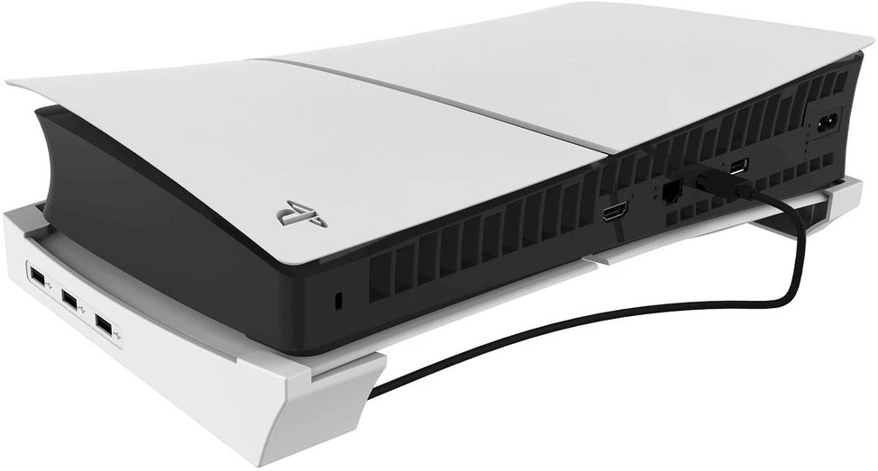 Dėklas iPega P5S008 horizontalus stovas su USB HUB, skirtas PS5 Slim Baltas
