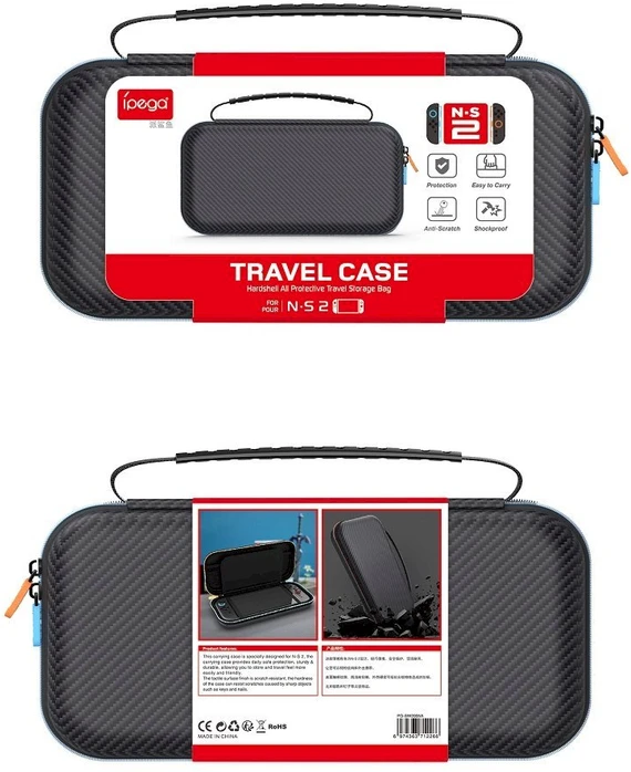 iPega SW2005A apsauginis dėklas skirtas Nintendo Switch 2 juodos spalvos