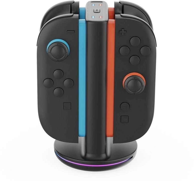 iPega SW2051 Charger Dock with RGB for JoyCon Controllers Nintendo Switch 2 juodos spalvos