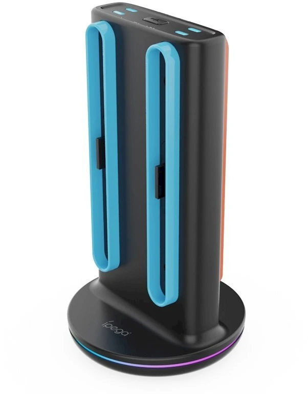 iPega SW2051 Charger Dock with RGB for JoyCon Controllers Nintendo Switch 2 juodos spalvos