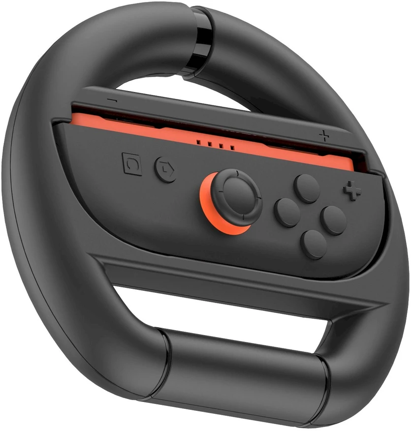 „iPega SW2054“ lenktyninis vairas, skirtas „JoyCon“ valdikliams, „Nintendo Switch 2“, juodas
