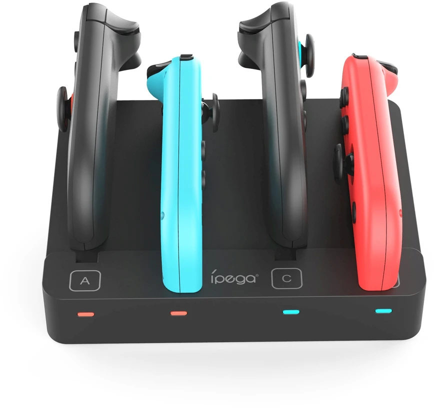 iPega SW2081 Charger Dock for JoyCon Controllers Nintendo Switch 1/2 Juodas