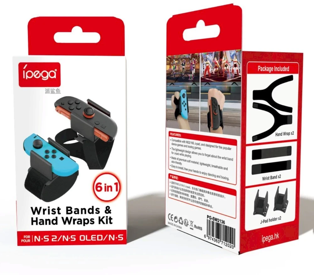 iPega SW2136 Sports Bands for Nintendo Switch 2 JoyCon juodos spalvos