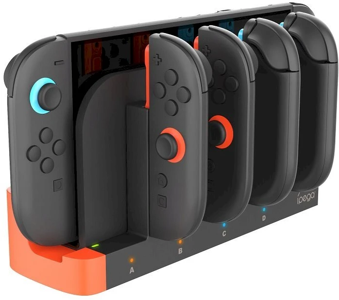 iPega SW2185 Charger Dock for JoyCon Controllers Nintendo Switch 2 juodos spalvos