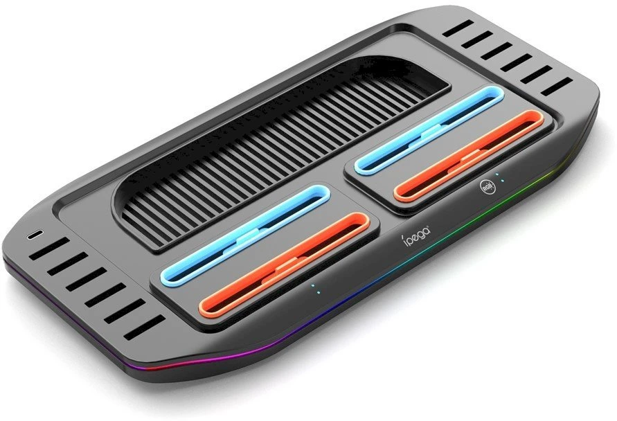 iPega SW2210 Multifunctional Charging RGB Stand for Nintendo Switch 2 juodos spalvos