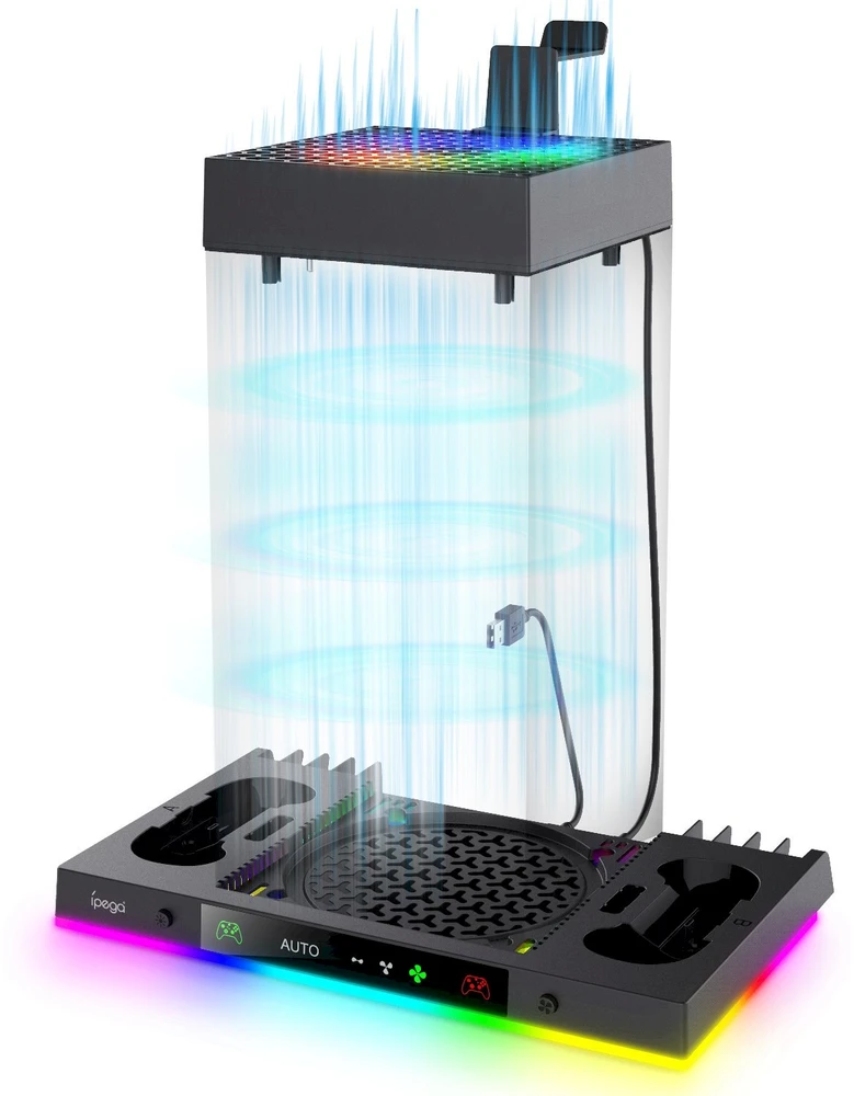 iPega XBX024S daugiafunkcis įkrovimo RGB stovas su aušinimu, skirtas XBOX