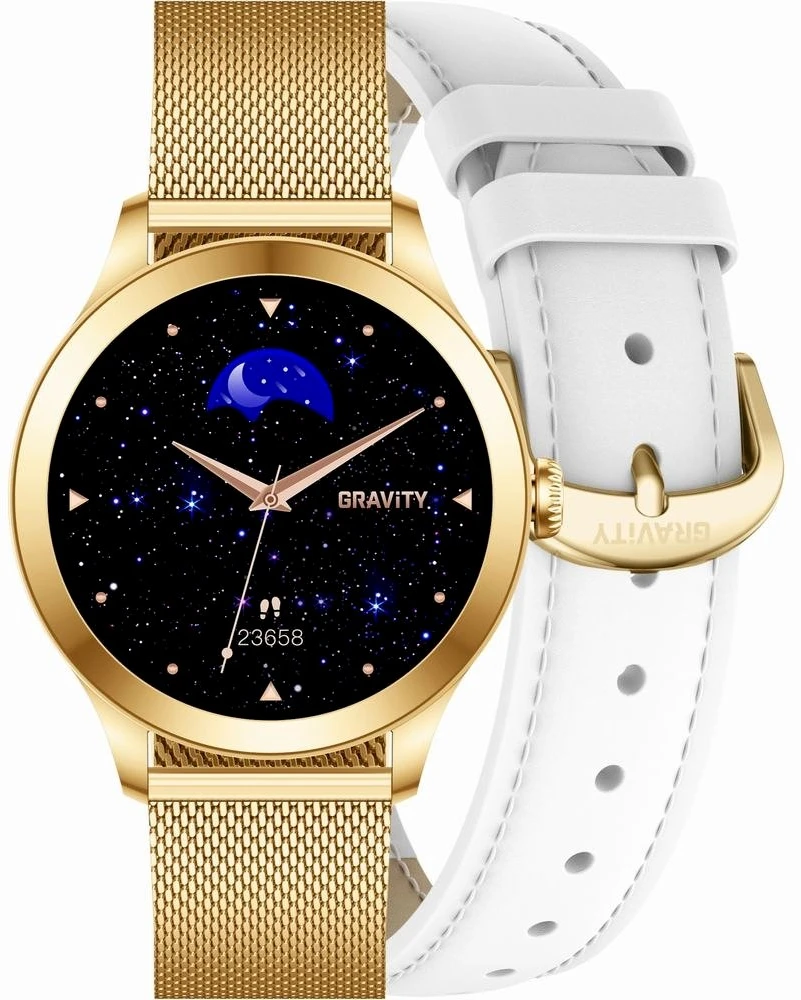 Išmanusis laikrodis DAMSKI GRAVITY GT25-2 PRO - AMOLED, DODATKOWY PASEK (sg039b)