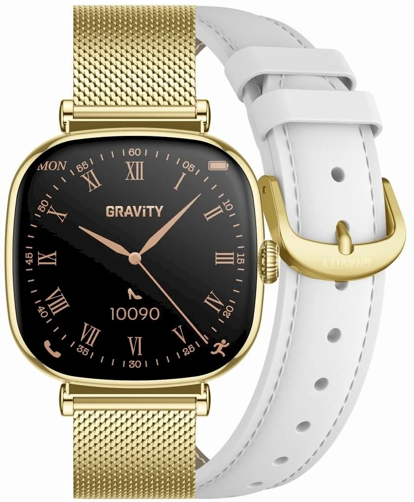 Išmanusis laikrodis DAMSKI GRAVITY GT32-2 - ROZMOWY BLUETOOTH, DODATKOWY PASEK (sg047b)